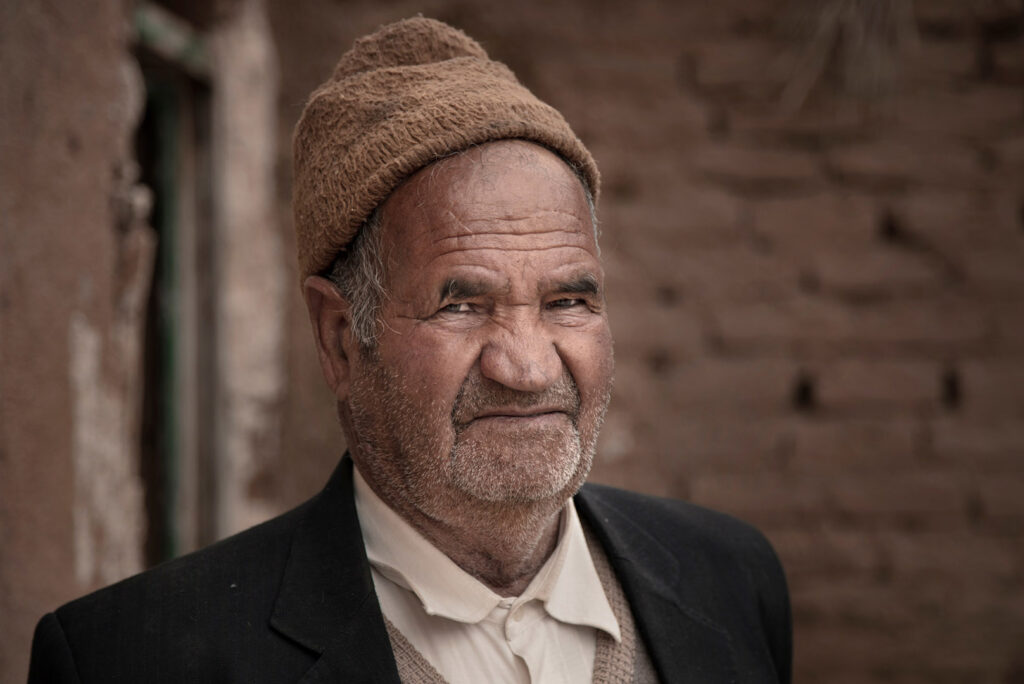 Iranian village man Close-up portrait of Iranian man, Yazd, Iran - stock photo