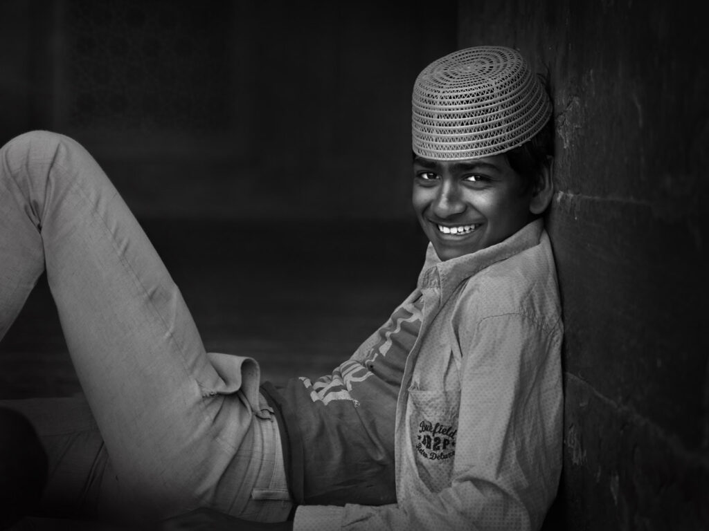 Indian young boy Close-up portrait of Indian boy, India - stock photo
