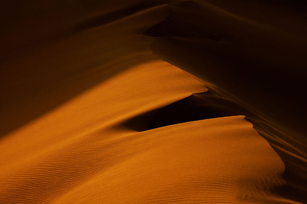 Sunset Scenic view of Sunset in Desert, Bafgh, Yazd Province, Iran - stock photo