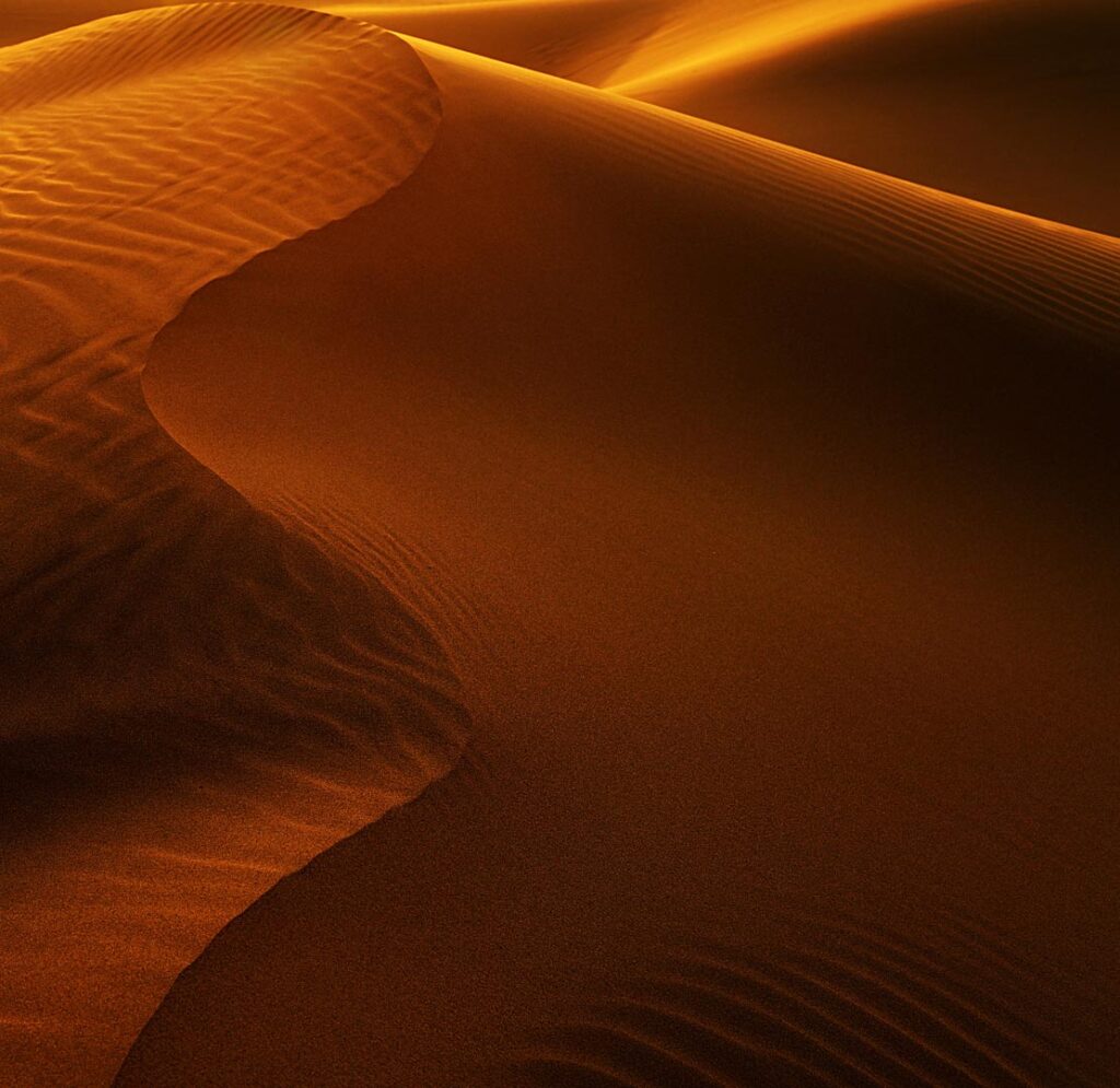 Sunset View of sand dune,Bafgh,Yazd Province,Iran - stock photo