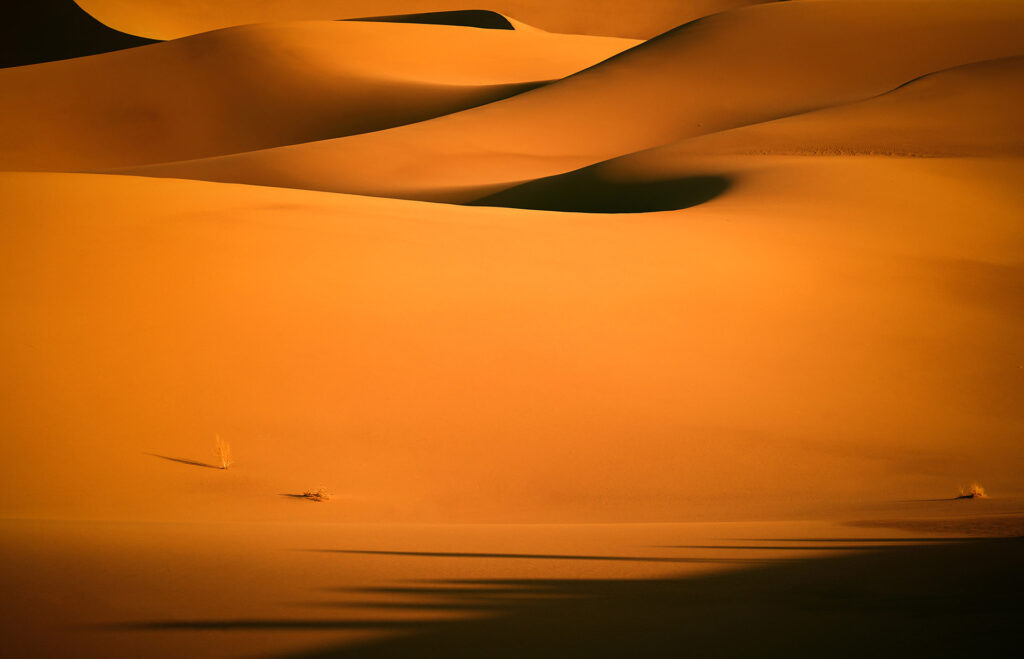 Sunset Scenic view of desert, Bafgh, Yazd Province, Iran - stock photo