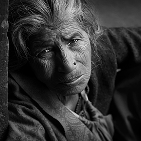 Indian Woman Close-up black and white portrait of Indian women, India, Photo by Ayla Hashemi