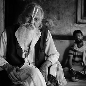 Indian Man Close-up portrait of Indian man, Monkey Temple, Jaipur, India